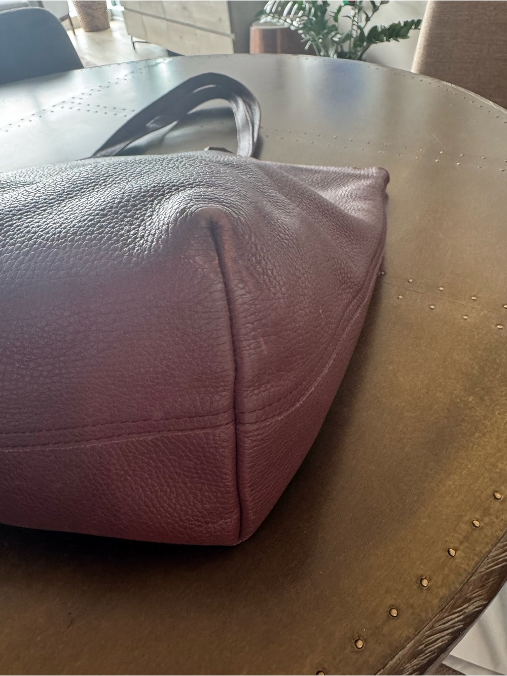 Cuyana Classic Leather Zipper Tote - Burgundy Leather - Picture 5 of 8